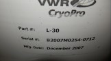 VWR Cryopro L-30 liquid nitrogen tank_serial